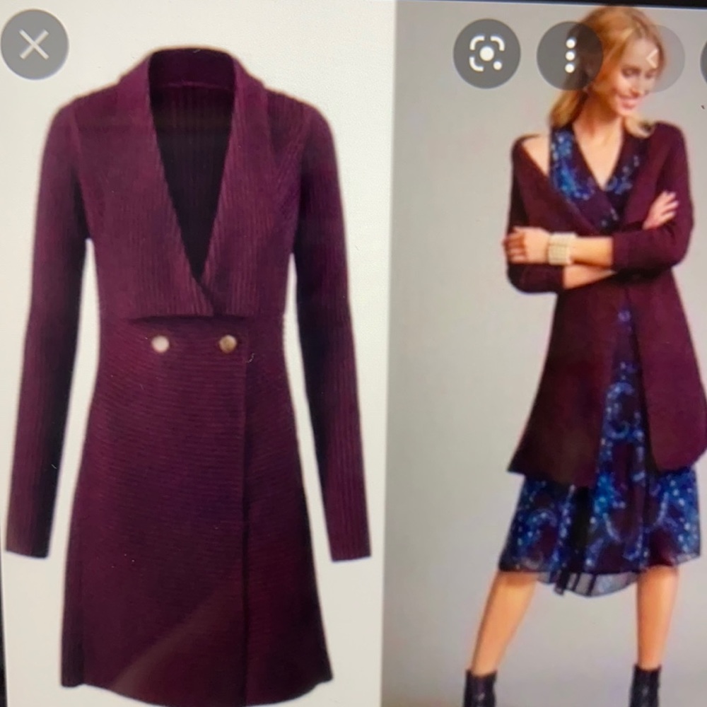 Cabi+Regal Cardigan #3350+Burgundy Duster+Sz Med